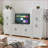 Sideboard, Off-White 23.7''L x 15.0''W x 68''H Multi-Functional TV Cabinet Large Storage | Particle Board | Minimalist-194244446
