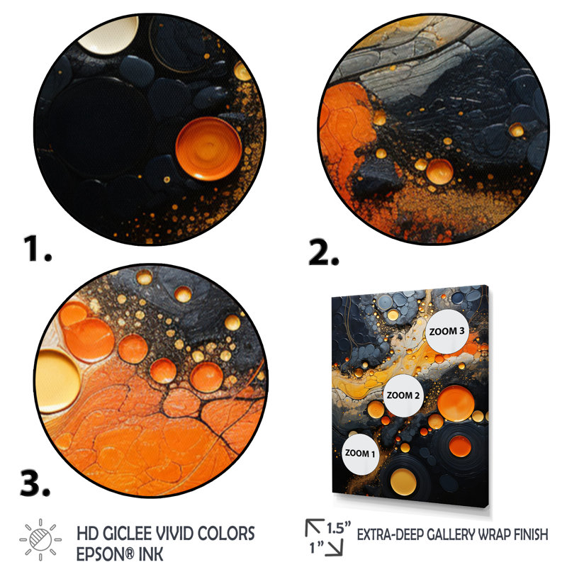 Geyser Geothermal Wonders Collage III - Art mural abstrait sur toile, H 44 po x l 34 po x P 1,5 po, Cadre flottant noir