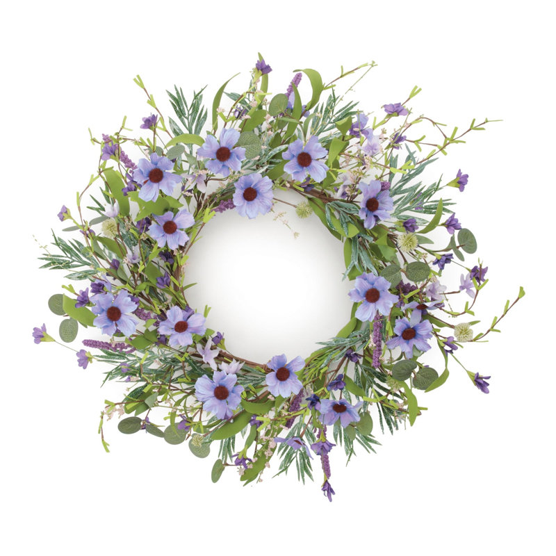 Couronne florale rose Cosmos 22 pouces