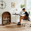 Petite bibliothèque arquée à 3 niveaux avec finition glacis (noyer)