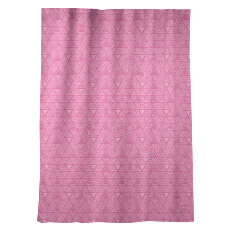 Classic Hand Drawn Triangles Geometric Room Darkening Thermal Rod Pocket Single Curtain Panel, Pink