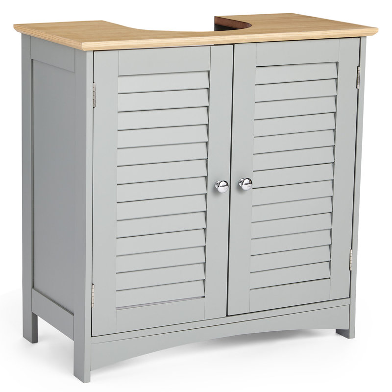 Shrewsbury Grey Under Sink Bathroom Cabinet, Gray
