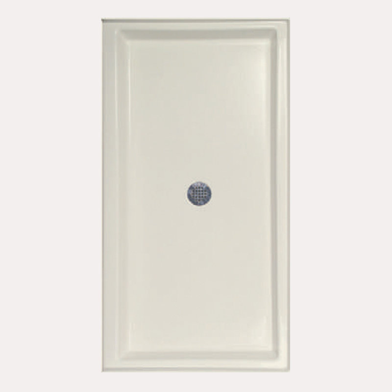 Base de douche à seuil simple l 60 po x p 32 po, Biscuit