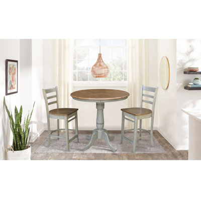 Dulse 3 - Piece Counter Height Solid Wood Dining Set