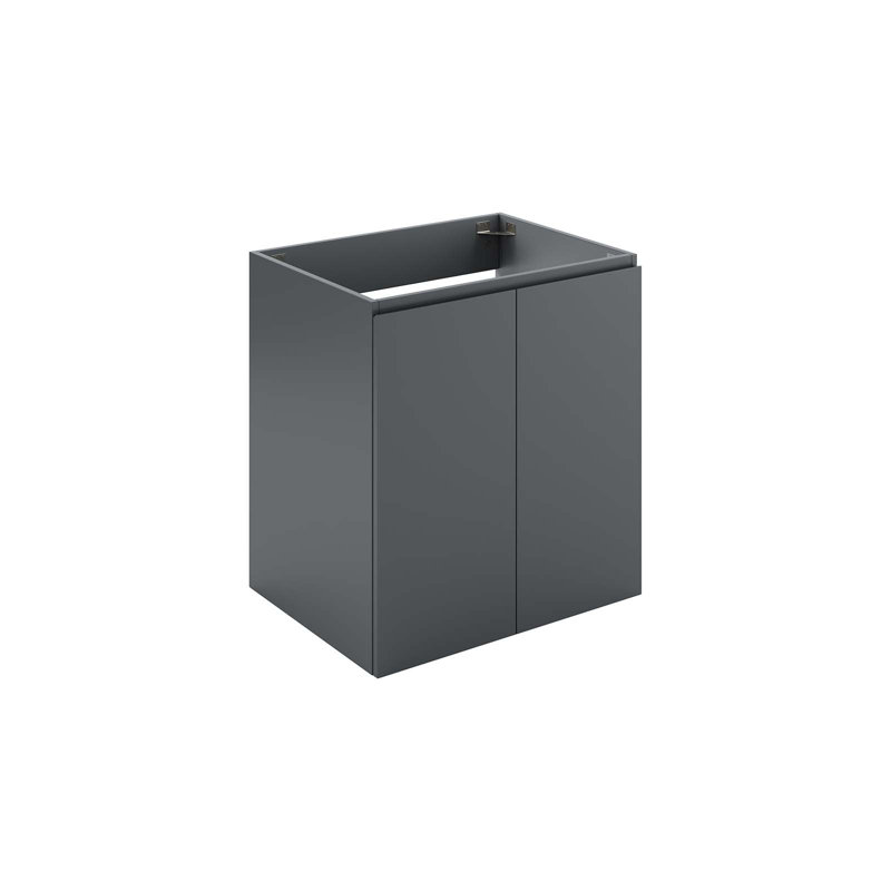 Base de meuble-lavabo simple 23 po mural seulement, gris, gris