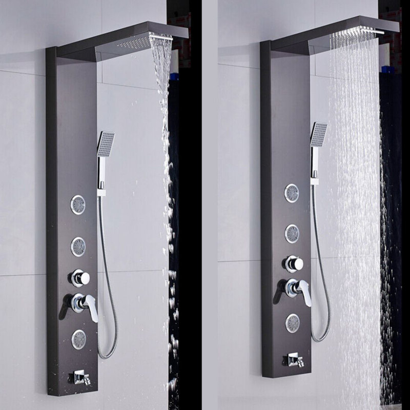 Système de douche complet, Noir mat