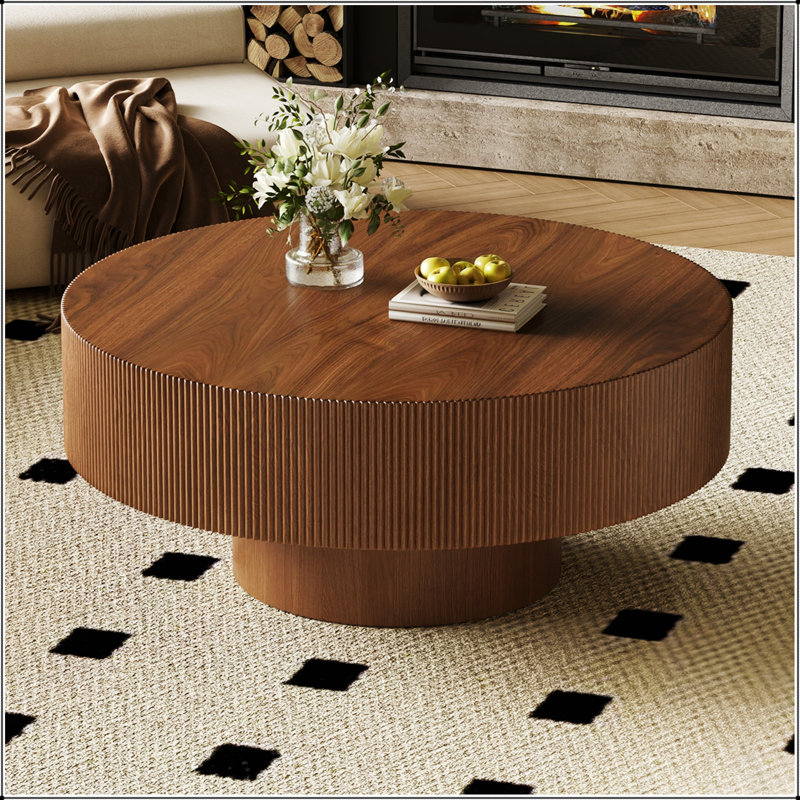 Table basse élégante Elegant Easy, 16.7" H x 35.4" W x 35.4" D, Brown / Walnut