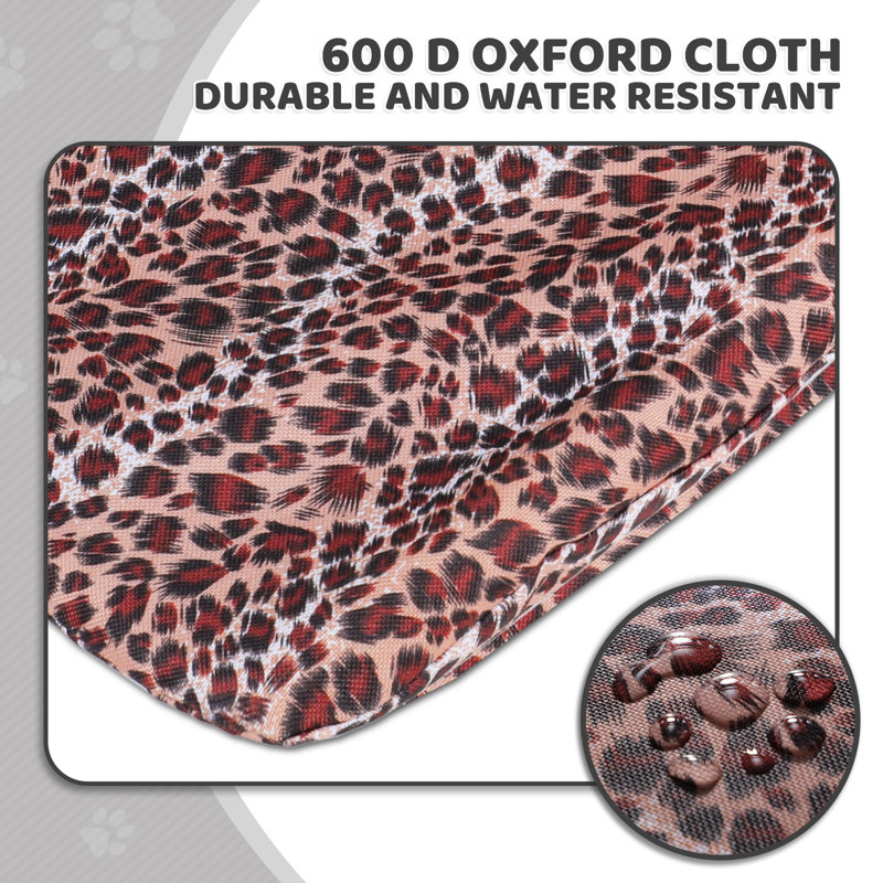 Leopard Print Steel Frame Dog Stroller with Mesh Windows