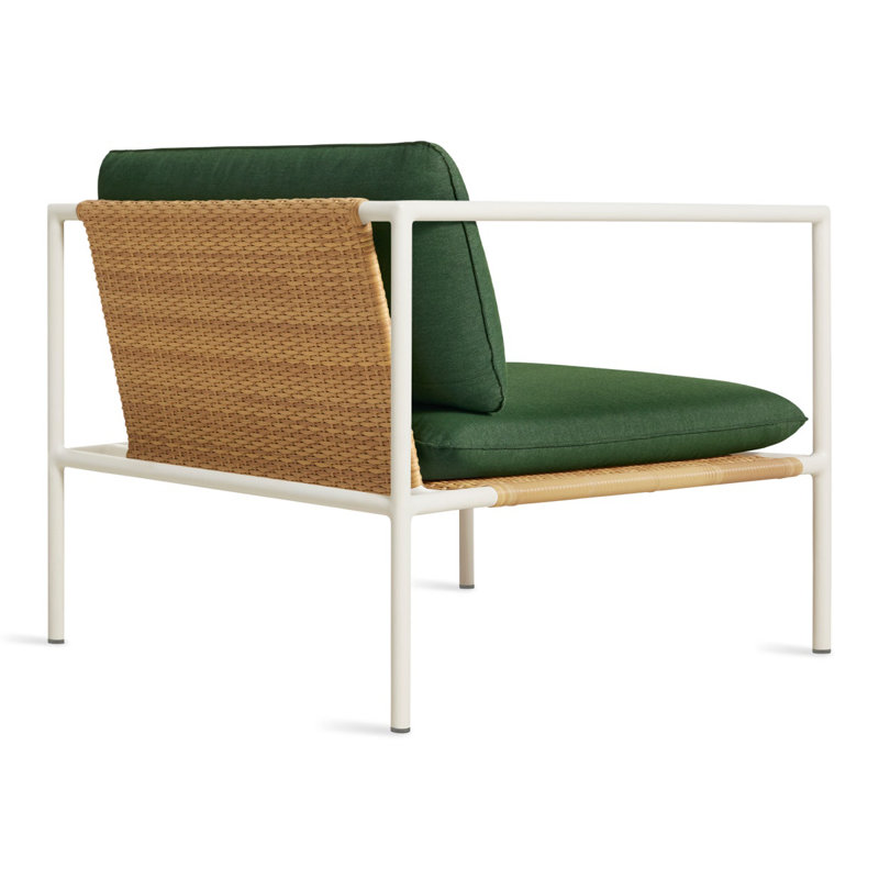 Dog Days Outdoor Lounge Chair, White, Sunbrella Ivy