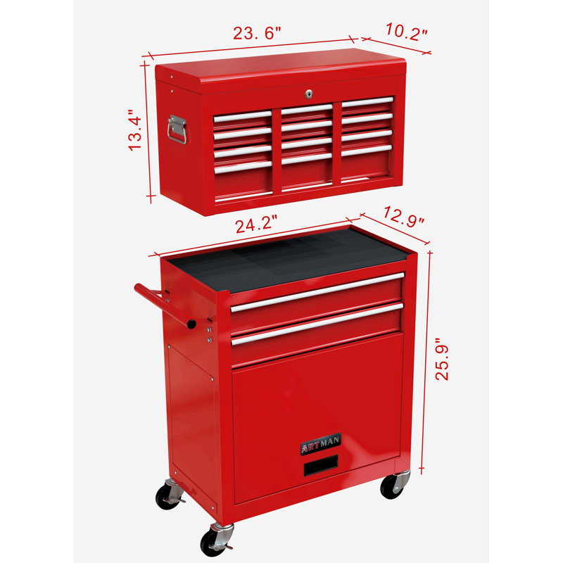 Ensemble de 8 tiroirs Dorcheer, Rouge