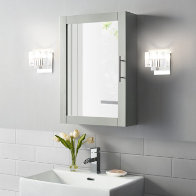 18'' W 26'' H Surface Framed Medicine Cabinet Mirror 3 Adjustable