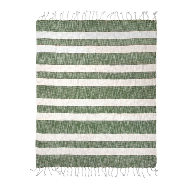 Jeté en coton manuel 50 po x 60 po vert Woodworkers & Weavers, Vert