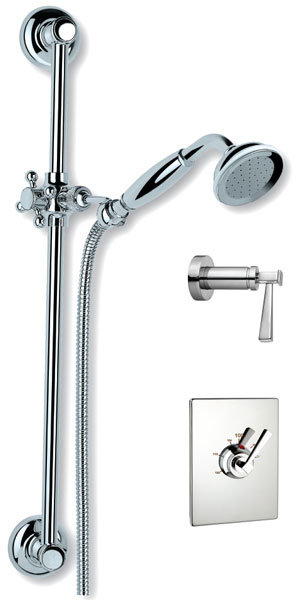 Plaza Thermostatic Complete Shower System, Polished Chrome
