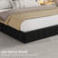 Lit plateforme Queen Size en velours avec tête de lit capitonnée à canaux verticaux réglables et sommier à lattes en bois-435110788-435110791