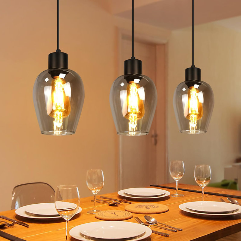 - Light Stainless Steel Pendant, 120cm H x 48cm W x 14.5cm D, 3 Lights