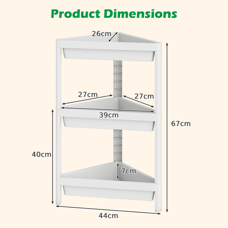 44 cm W Shelving Unit, White