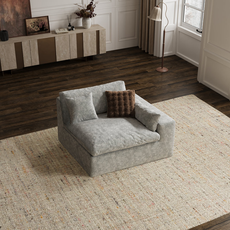 Canapé modulaire 45 po Cloud, Polyester gris clair