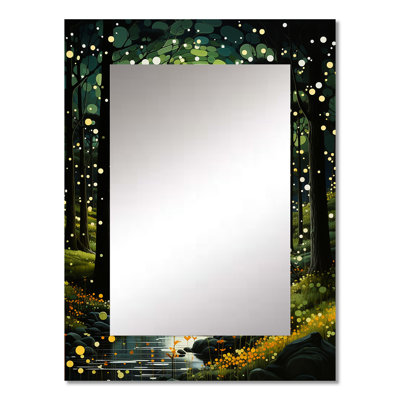 Forest Enchanted Forest Pastoral II - Forest Decorative Wall Mirror, Traditional Mirror, Printed Metal Art