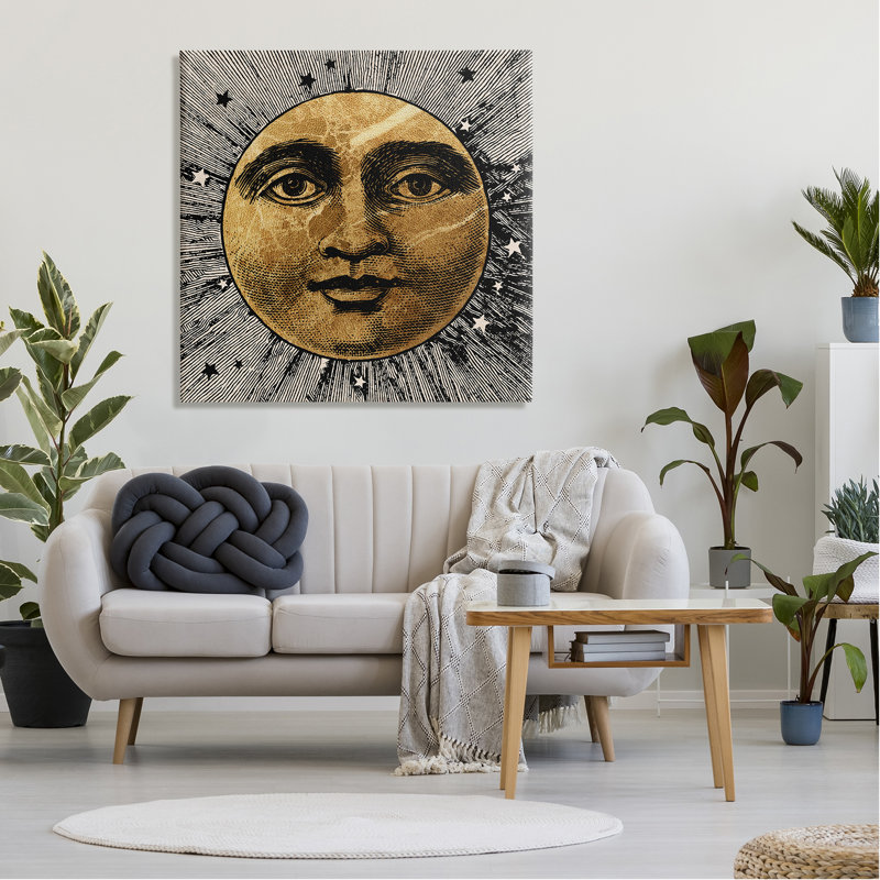 " Moon Face " by Lil' Rue, 36" H x 36" W x 1.5" D