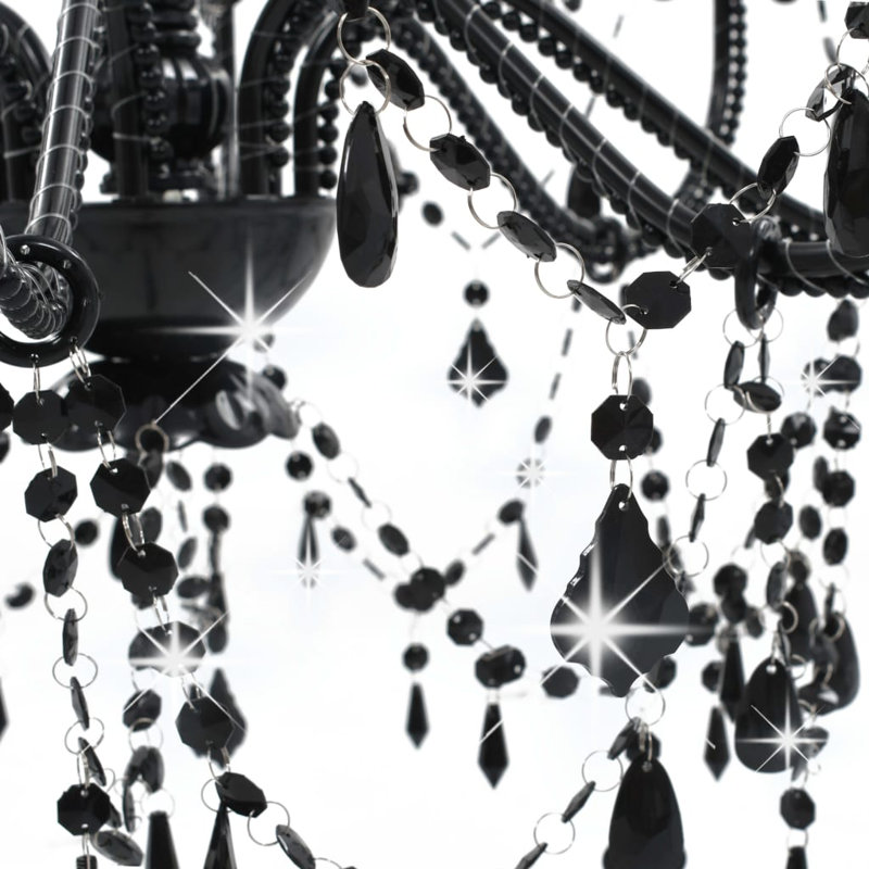 Cheever 8 - Light Candle Style Chandelier, Black
