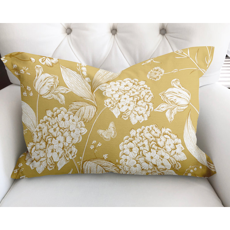 Housse et insert de coussin en coton Lya, Jaune