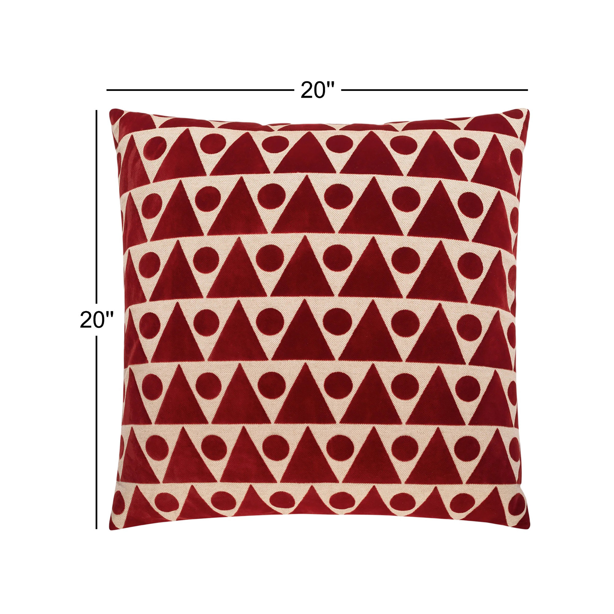 Kilo Geometric Throw Pillow, Square 20", Red