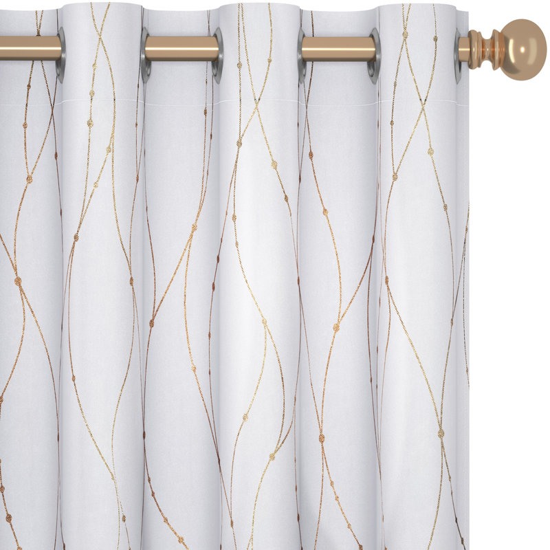 Blackout Curtain Pair, 132cm W x 160cm D, Greyish White