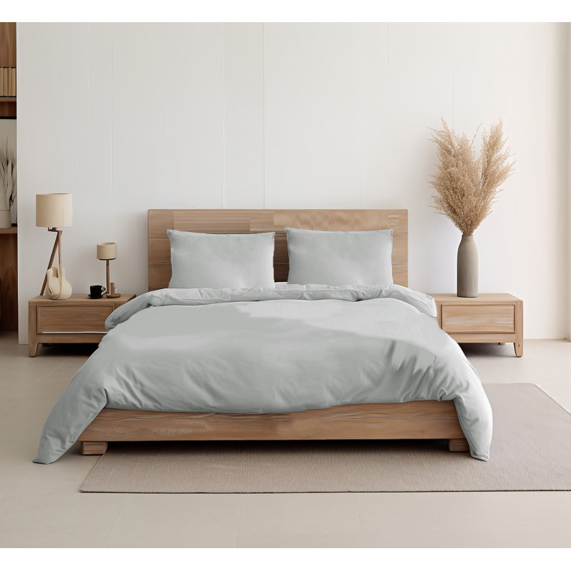 No Pattern Duvet Cover Set with Pillowcases, Single Duvet Cover + 1 Pillowcases
