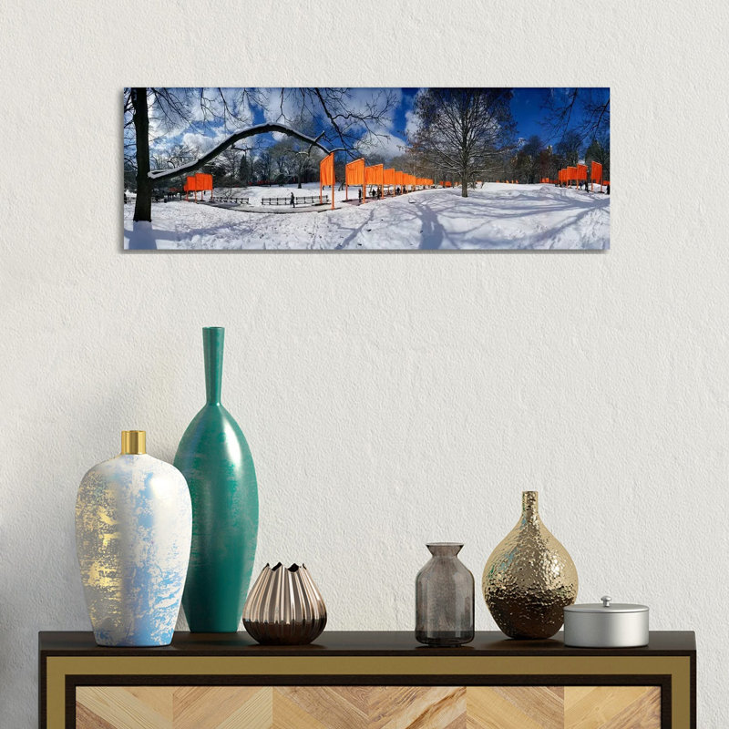 360 Degree View Of Gates In An Urban Park - Wrapped Canvas Panoramic Print, 30.48 cm H x 91.44 cm W x 1.91 cm D