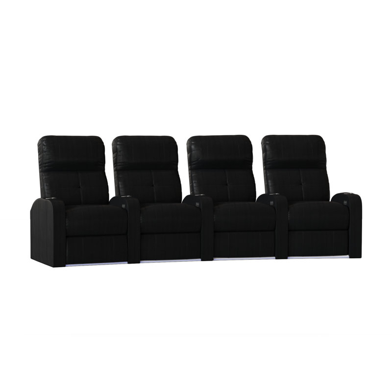 Sièges de cinéma maison (rangée de 4), Manuel, Onyx Smartsuede