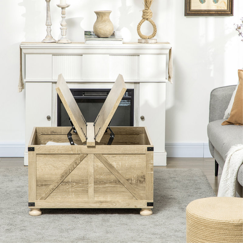 Table basse Farmhouse, Naturel / jaune clair