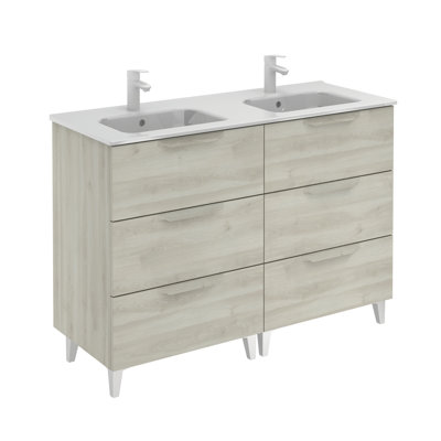 48'' Double Bathroom Vanity with Ceramic Top