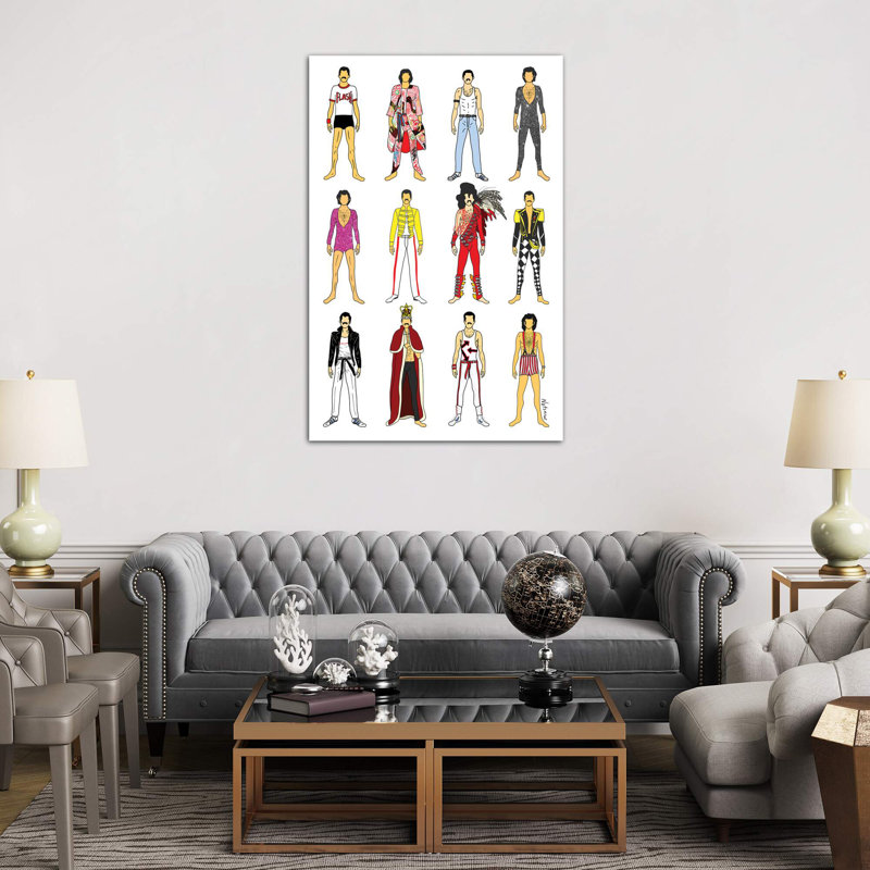 The Many Outfits Of Freddie by Notsniw Art - Wrapped Canvas Giclee Art Print, 152.5 cm H x 101.5 cm W