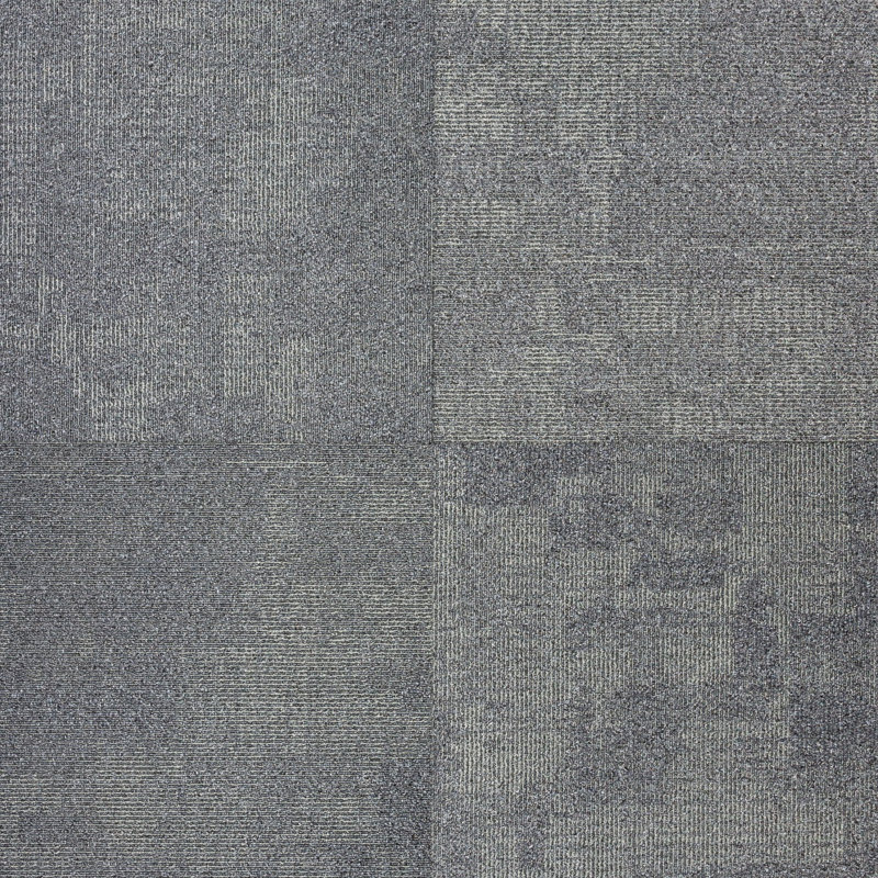Installation de tuiles pour tapis de qualité commerciale 19,5 po x 19,5 po Executive, Gris