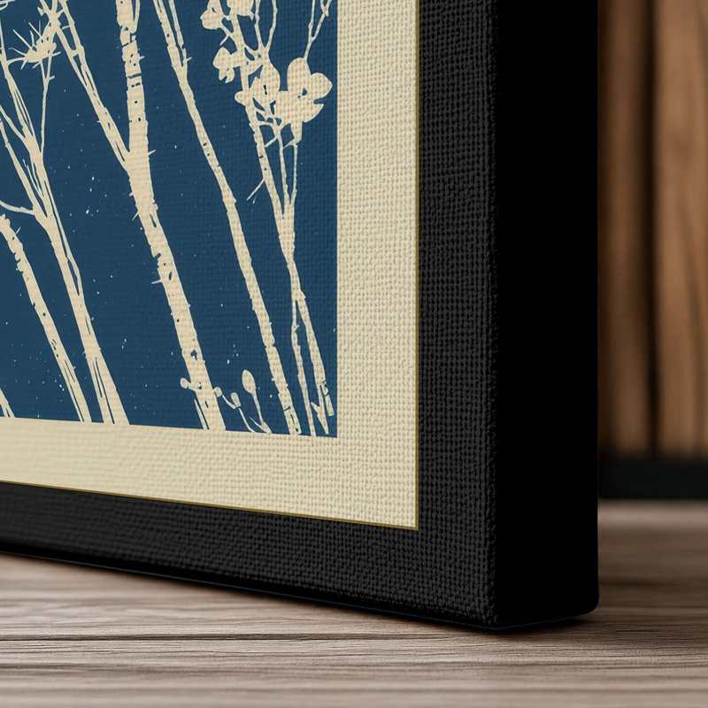Wildflower Silhouettes Botanical - Wrapped Canvas, 18x12 - 45.7 x 30.5 cm, Black Border