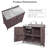 Dark Brown Outdoor Kitchen Island, 39.4-Inch With Sink Faucet Backsplash, Four-Wheel Design, Specifically For Pizza Making.
