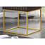 Table de bout, table basse, structure contemporaine en métal, tiroirs dissimulés, pieds en acier doré, glissières à roulement à billes à finition dorée et or - Non inclus-2110747176