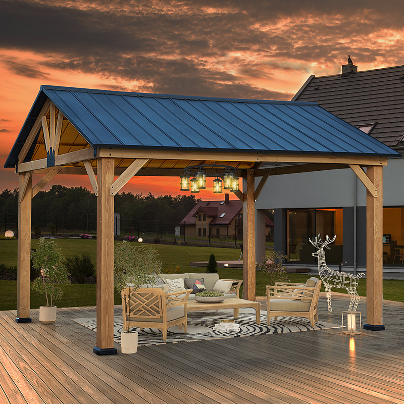 13 pi. L 11 pi. D Pavillon de jardin en bois massif