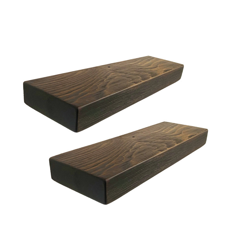 Mcevoy 2 Piece Pine Floating Shelf, Brown, 2" H x 36" W x 6" D