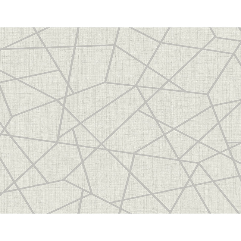  Rouleau de papier peint texturé géométrique L 27 pi x l 27 po, Argent argent