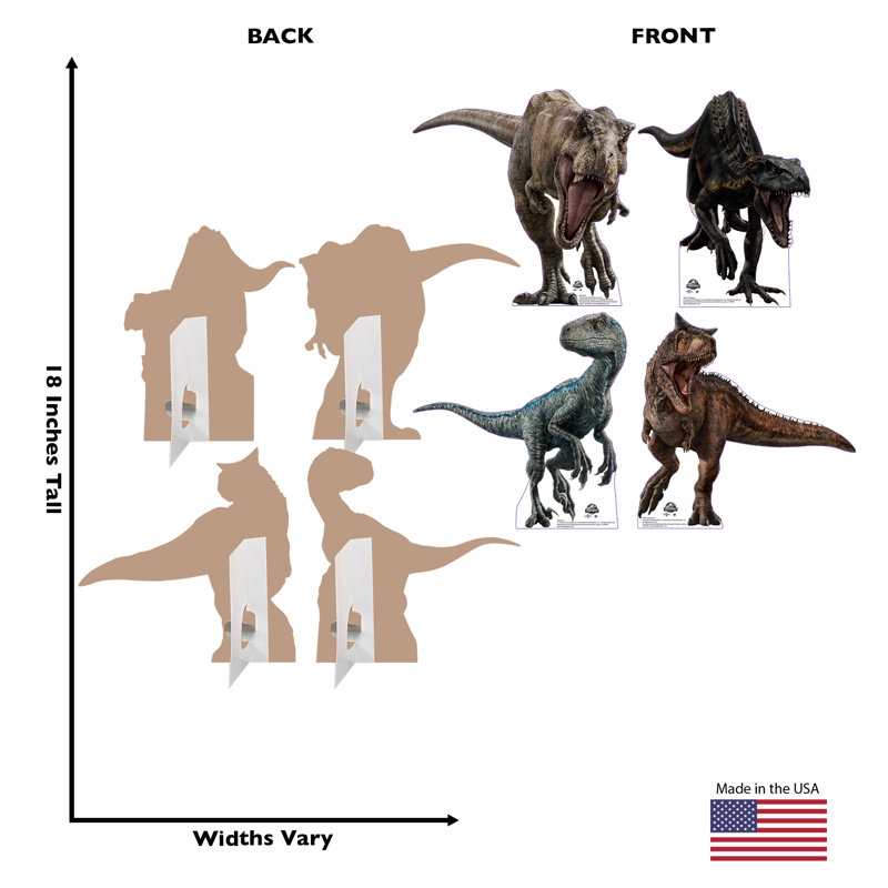 18'' Jurassic World Dinosaur Cardboard Standup Set