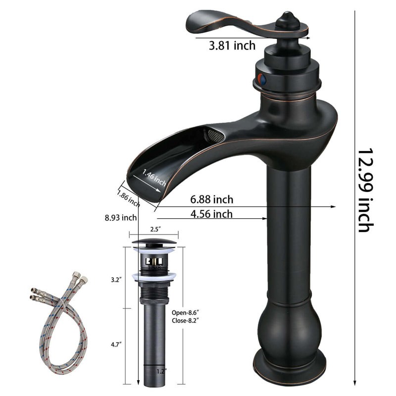 Single-handle Bathroom Faucet with Drain Assembly, Oil Rubbed Bronze
