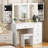 Greyden Makeup Vanity with Hidden Sliding Storage Shelves and Outlets-1540252379
