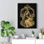 Santa Muerte, robe dorée imprimée sur toile tendue prête à être accrochée, art mural_115547-892543523
