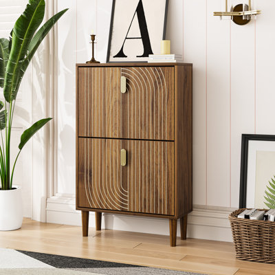 Rangement compact pour chaussures - Design minimaliste avec 2 tiroirs rabattables