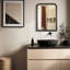 Miroir mural de salle de bain / meuble-lavabo avec cadre en bois-93236024-93236023