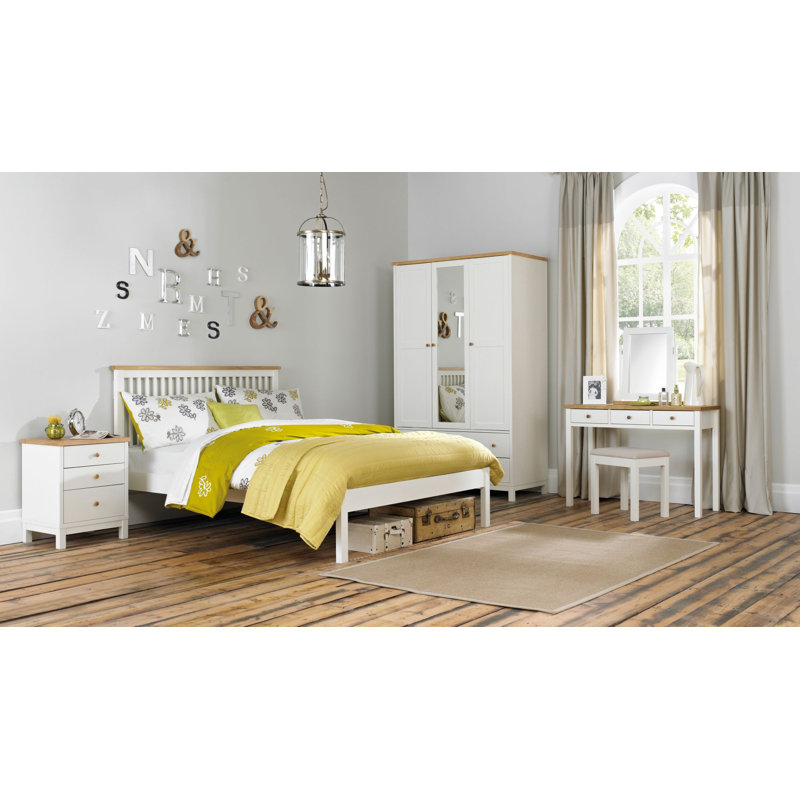 Cillian Wood Flat Wall Mirror, Soft White/Oak