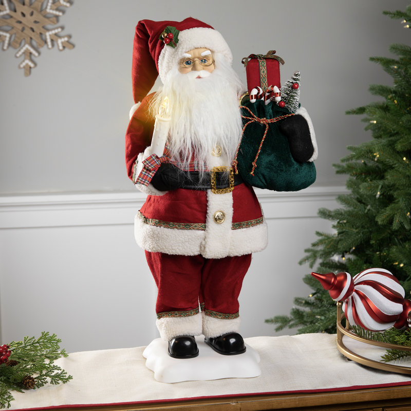 Figurine musicale de Noël 24 pouces avec bougie lumineuse