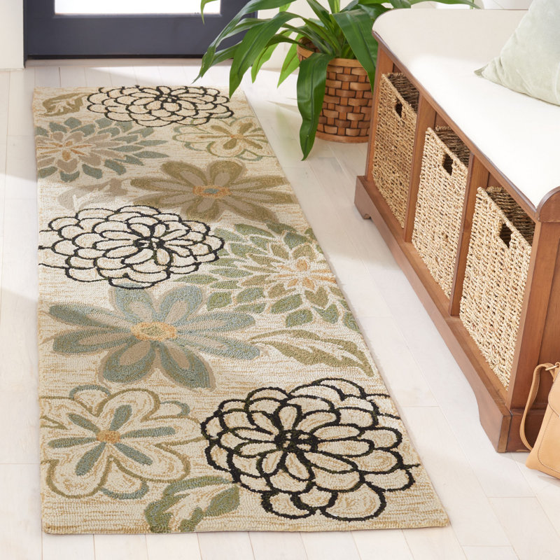 Aldford Hand Hooked Performance Floral Rug, Runner 2'3" x 8'