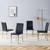 Two Light Grey PU Dining Chairs: Simple & Versatile Design, Comfort - Focused, Ideal For Home Dining Areas, Adding A Touch Of Elegance To Meals, Durable PU Leather & Metal Build, Perfect For Daily Use & Gatherings